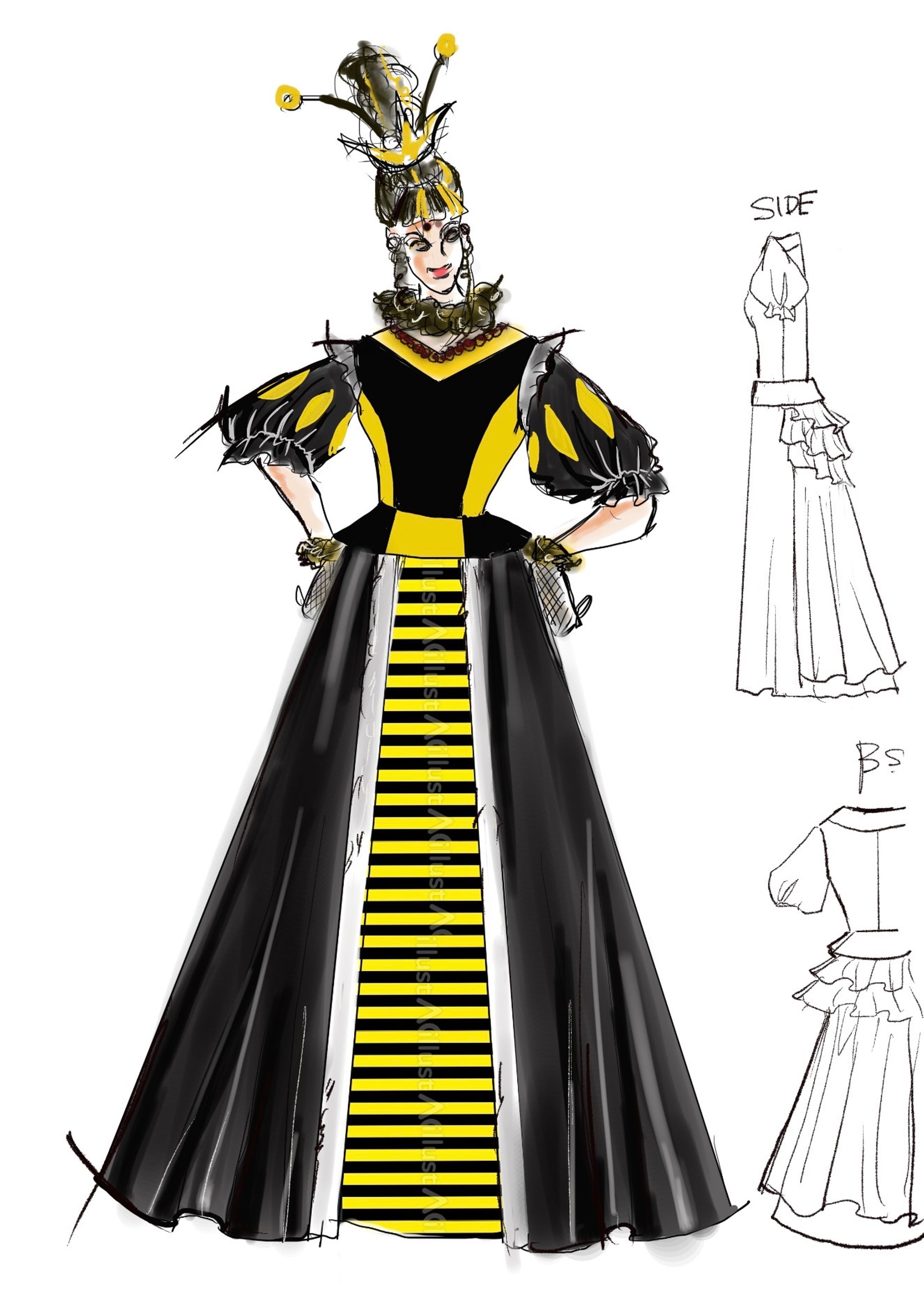 女王蜂の衣装案