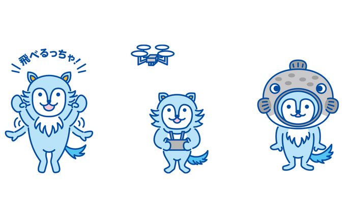 狼のマスコットキャラクター