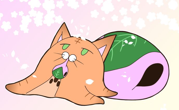 めんにゃこと桜餅