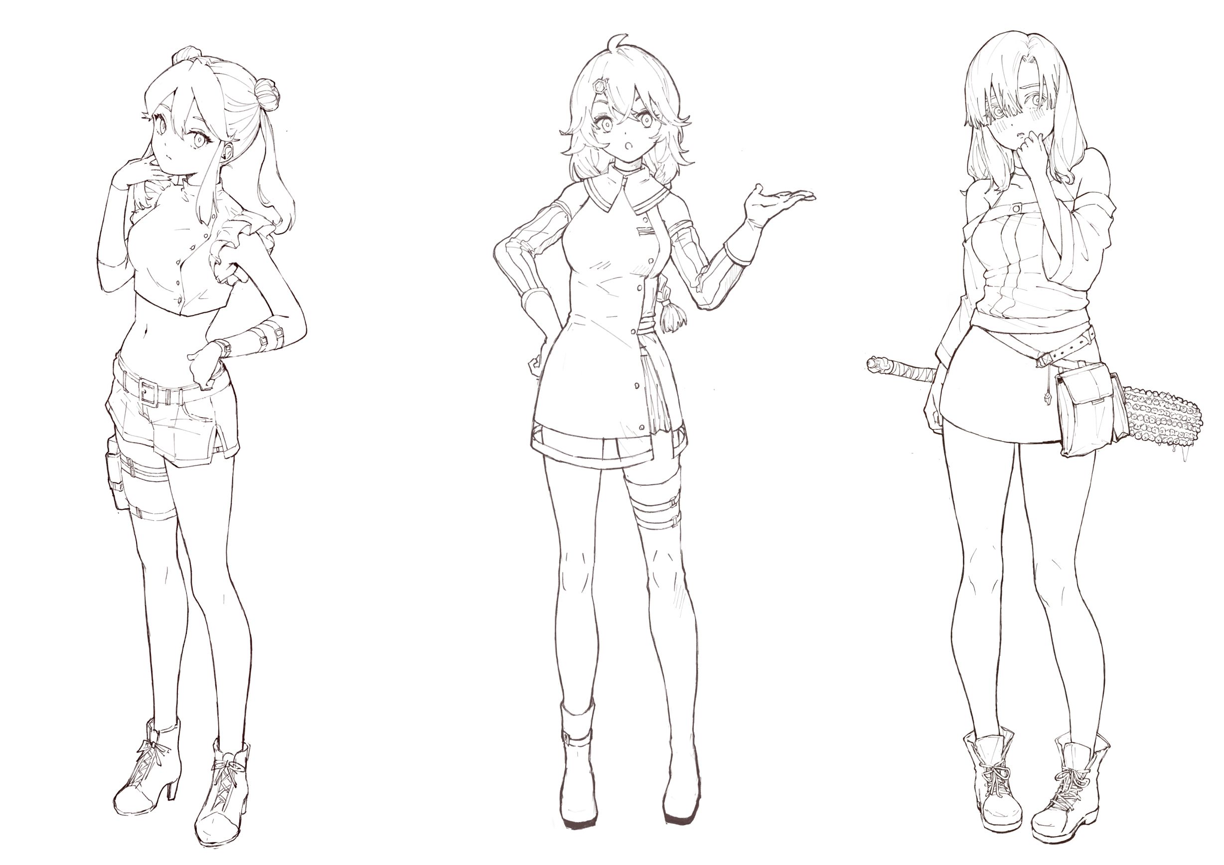 キャラクター立ち絵 ＋ 線画