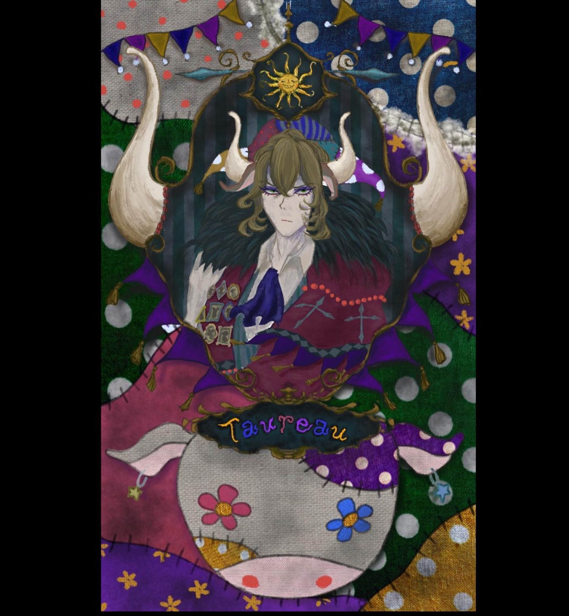 ♉️ Taureau ⋆꙳
𓂃𓂃𓂃𓂃𓂃𓂃𓂃𓂃𓂃𓂃

꙳☄︎ Jared ‪✯‬♂

サーカスで、ジキトをする闘牛士の青年。笑ったり泣いたり忙しい性格。背景の布は過去の牛さんたちの、、。

꙳☄︎ domi ‪✯ 🐃

闘牛士の青年ジャレッドと一緒にいる牛さん。とても優しい性格。いつもジャレッドに従って嬉しそうにしている。パッチワークで色んな牛で作られた品種改良。

 #イラスト  #art  #illustration  #illust  #オリジナル #イラスト好きな人と繋がりたい  #イラストグラム  #絵描きさんと繋がりたい #絵が上手くなりたい  #絵柄が好みって人にフォローされたい  #일러스트 #그림스타그램  #미술 #插图 #アンティーク #antique #ピエロ  #poupée #パッチワーク  #牡牛座  #牛 #Taureau  #circus  #サーカス #星座  #十二星座  #タロットカード  #tarotcards #布  #デザフェス-1