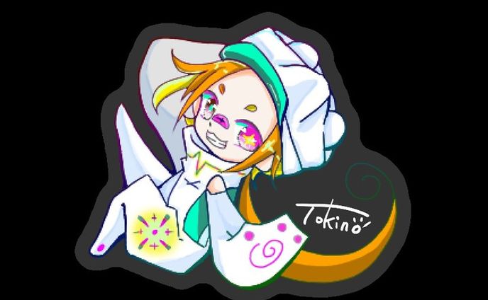#illustration 
#イラスト 
トーン君と名付けました。
急遽合作して生まれた子。音に強い。