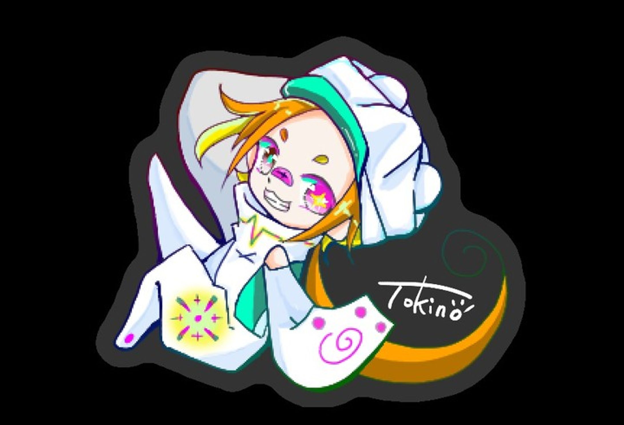 #illustration 
#イラスト 
トーン君と名付けました。
急遽合作して生まれた子。音に強い。-1