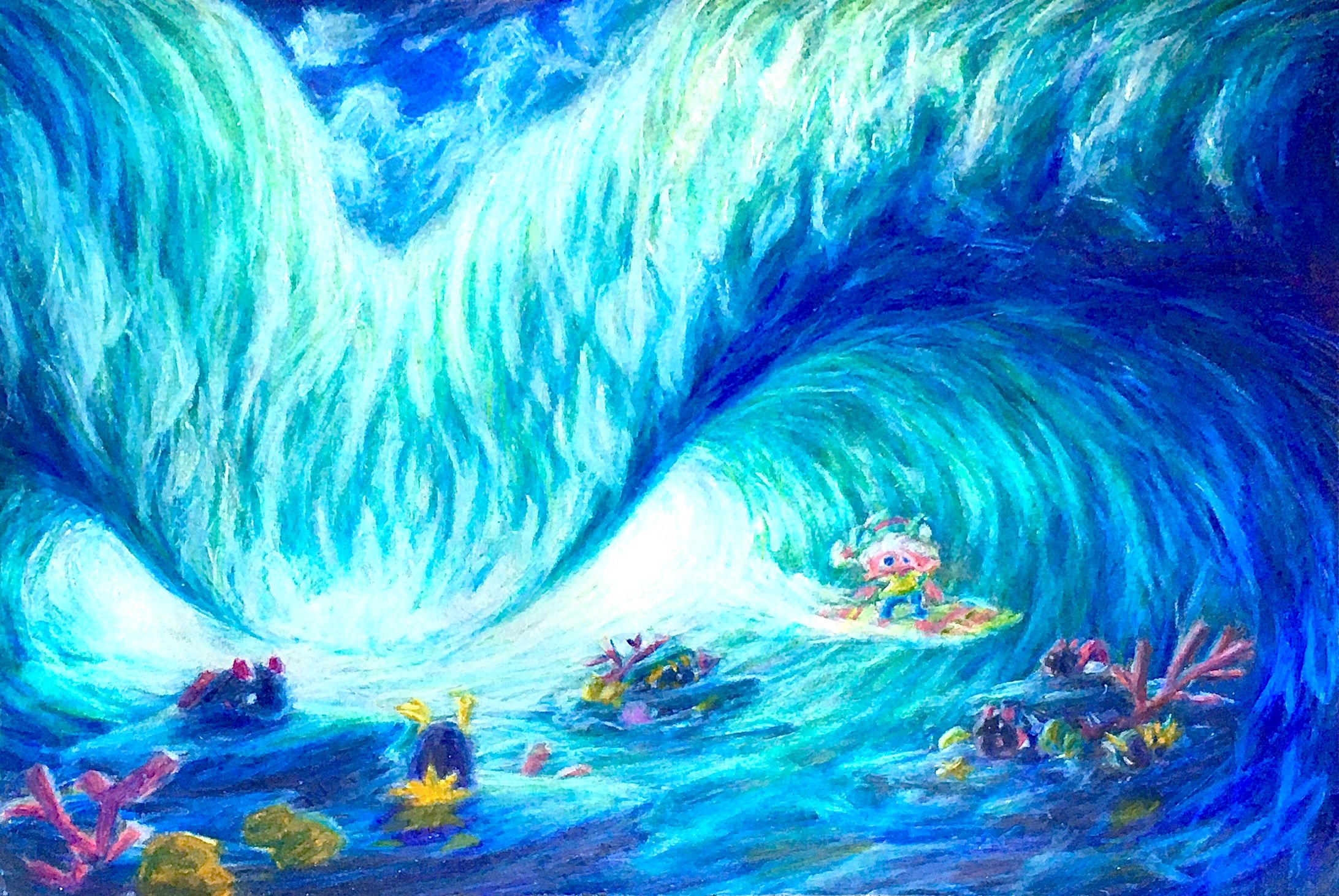 大波をくぐって(創作)-1