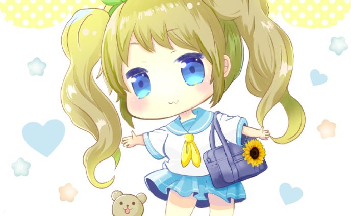 デフォルメ　夏の制服少女