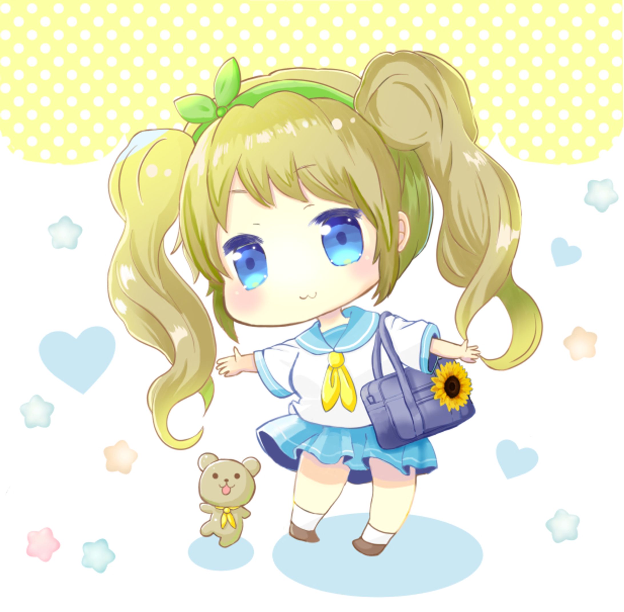 デフォルメ　夏の制服少女-1