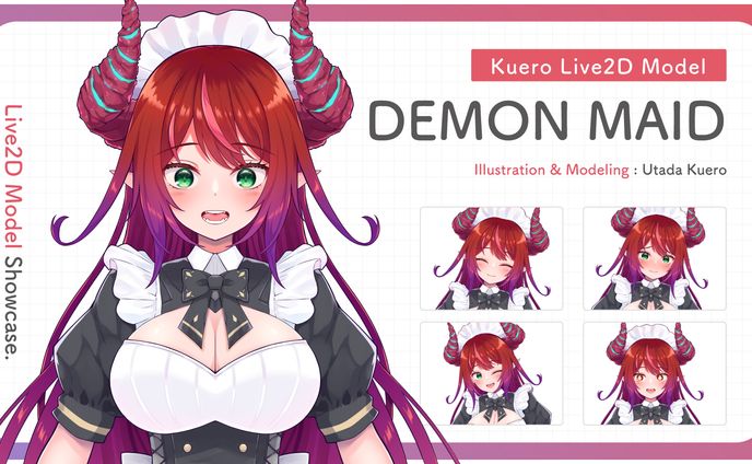 【Live2DShowCase】ちょっぴりセクシーな魔族メイドさんLive2Dモデル