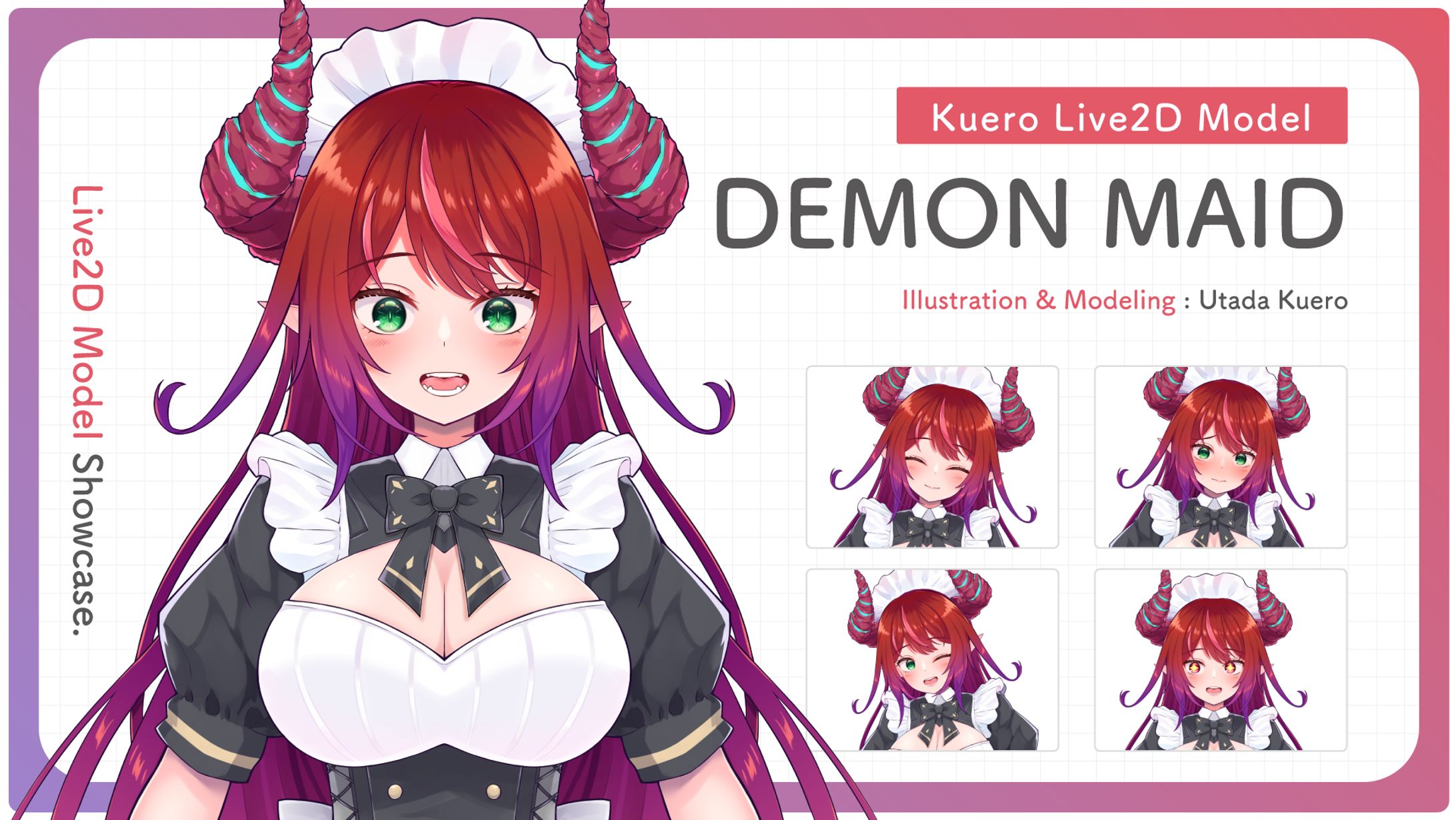 【Live2DShowCase】ちょっぴりセクシーな魔族メイドさんLive2Dモデル-1