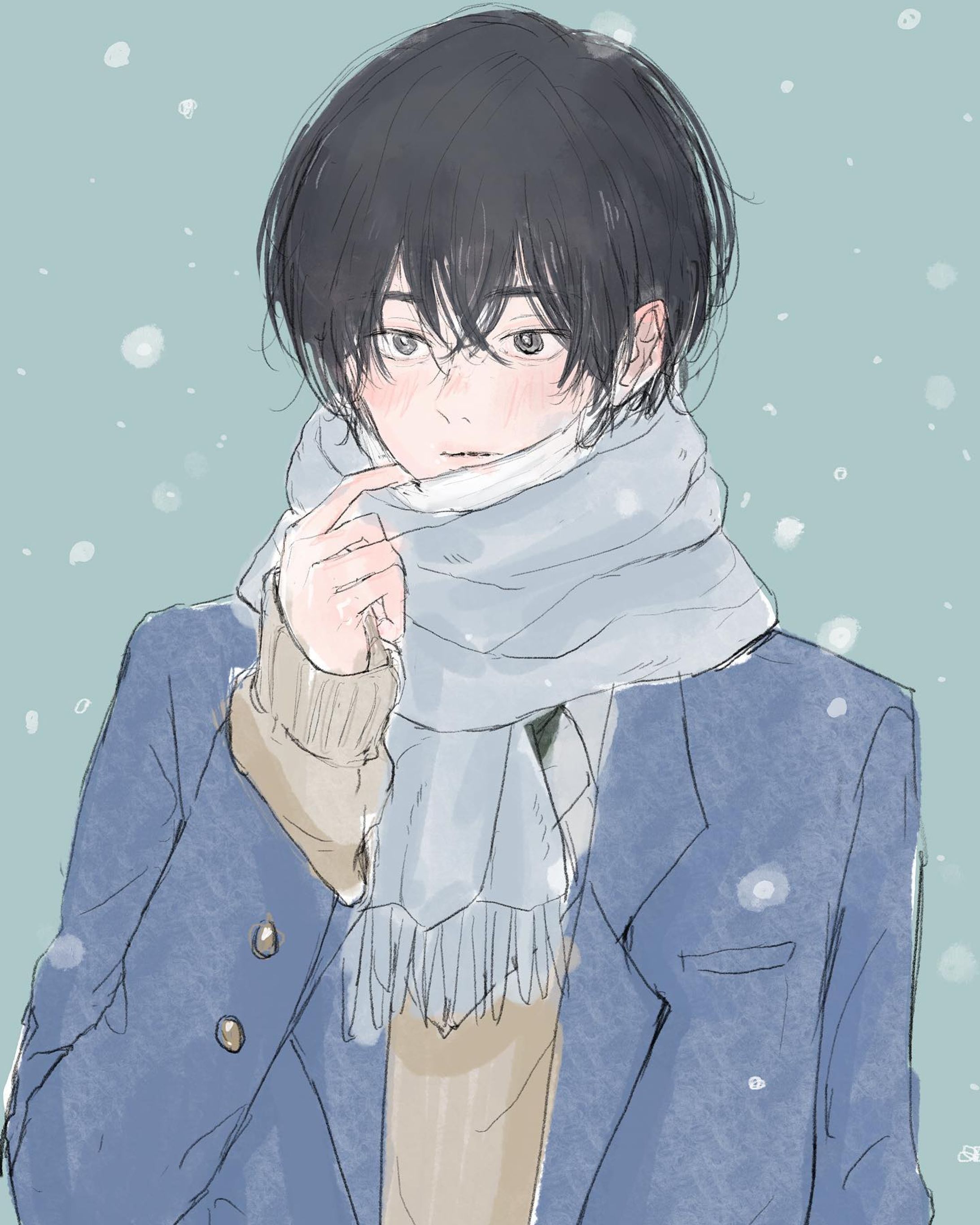寒い子🧣❄️

個人的に、鉛筆線だとどちらの塗り方もできる気がしてお得な気がします、、！！

よかったらどちらの塗り方が好きか教えてください☃️

#イラスト#イラスト好きな人と繋がりたい 
#絵が好きな人と繋がりたい 
#軽美術部
#illustration
#illust
#illustragram 
#procreate
#創作イラスト
#男の子イラスト
#高校生
#冬
#マフラー

#插图 #插图画家 #藝術 
 #드로잉 #일러스트 #그림스타그램 

#黒髪男子
#黒髪男子が好き
#オリジナルイラスト-1