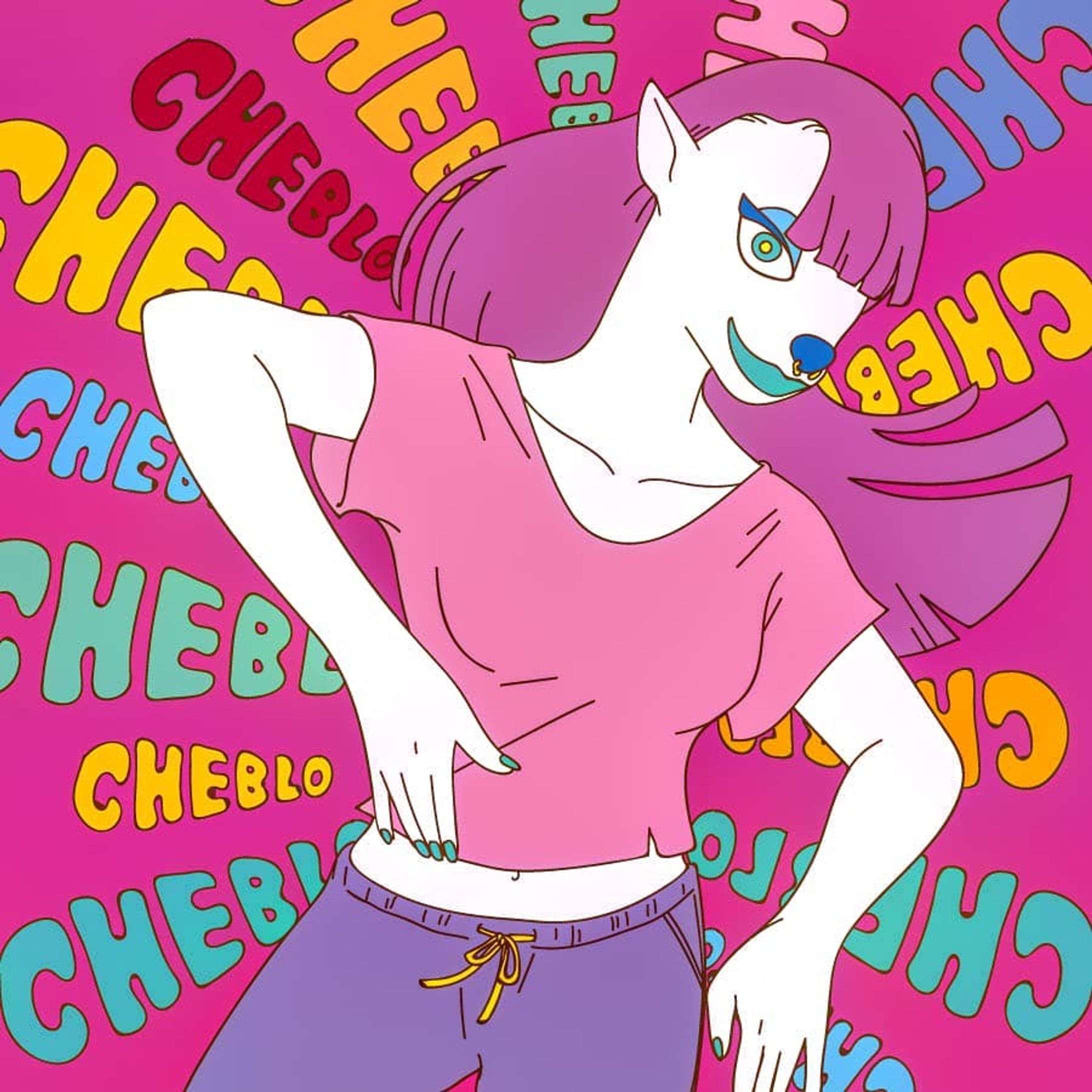 #絵#イラスト#picture#animal#character#illust#pic#girl#woman#女の子#キャラクター#ピンク#ダンス
#longhair#dance#pink#fashion#enjoy#peace#smile#nosepiercing-1
