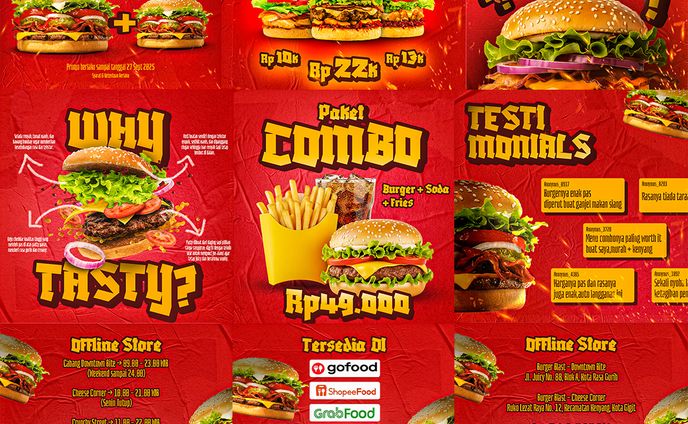 Fake Project Burger Social Media Design