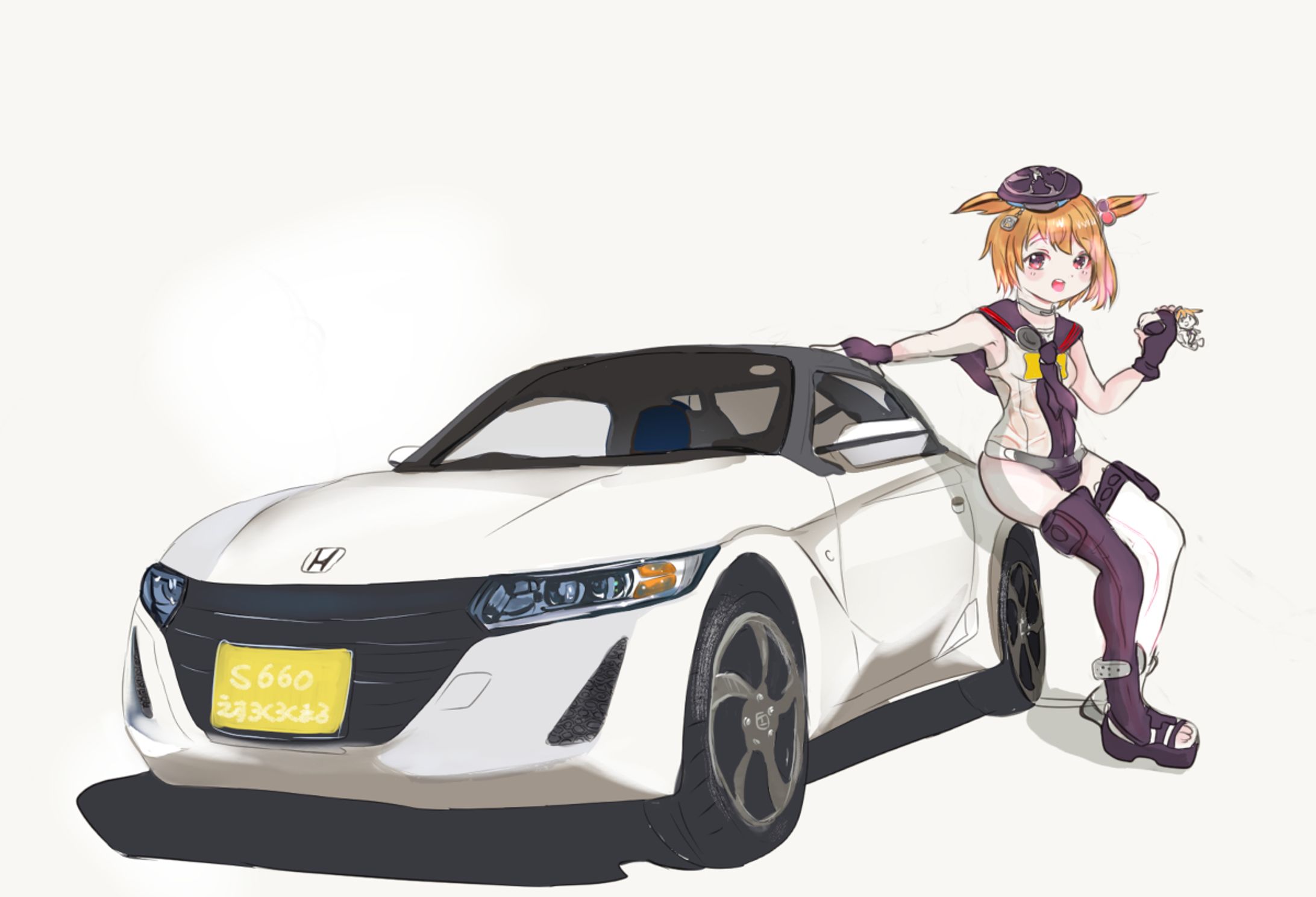 車と女の子-1