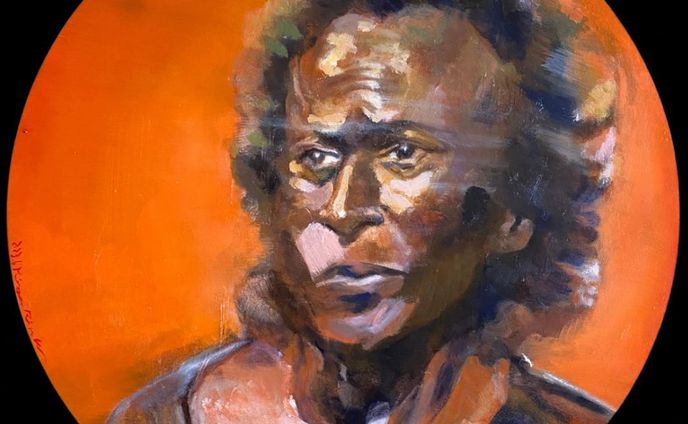 “Miles Davis - front”
Oil on Canvas 50cm circle 

✰ ✰ ✰

ジャズという音楽が好き。
それとともにスモーキーなウィスキーを飲むのが好き。

今回はマイルスデイビスの晩年のライブ曲「Wrinkle(リンクル)をきっかけとして、自分の好きな音楽とお酒の出会いを丸、三角のキャンバスに油彩で描きました。

✰ ✰ ✰

林美蘭　略歴
2007年に初の個展を銀座Oギャラリーにて開催以来、
国内、国外で展示経験が多数
アートチームSocial Art Cerators のリーダーアーティストとしてアートイベントの企画運営

#miranart #林美蘭　#art
#contemporaryartist #figurativeart 
#feminismart #feminismartist 
#展示会 
#アート展
#アート
#油絵
#絵画 
#oilpainting 
#artwork 
#個展 
#個展情報 
#ウィスキー好き
#スモーキー
#マイルスデイビス
#milesdavis 
#jazz
#ジャズ