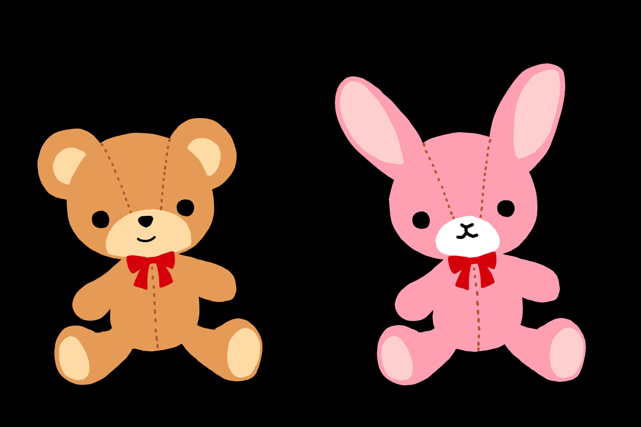 くまとうさぎのぬいぐるみ-1