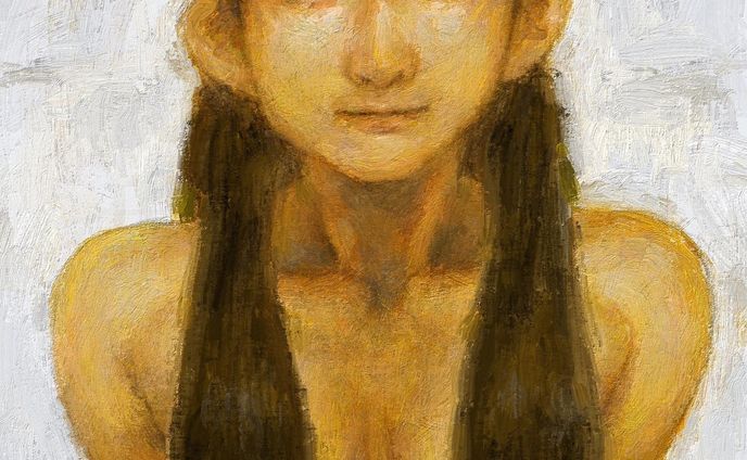 ようやく混ざりつつ一筆一筆ペトっと色置けるブラシになった。 #Paintstorm #裸婦 #iPadPro #人物画