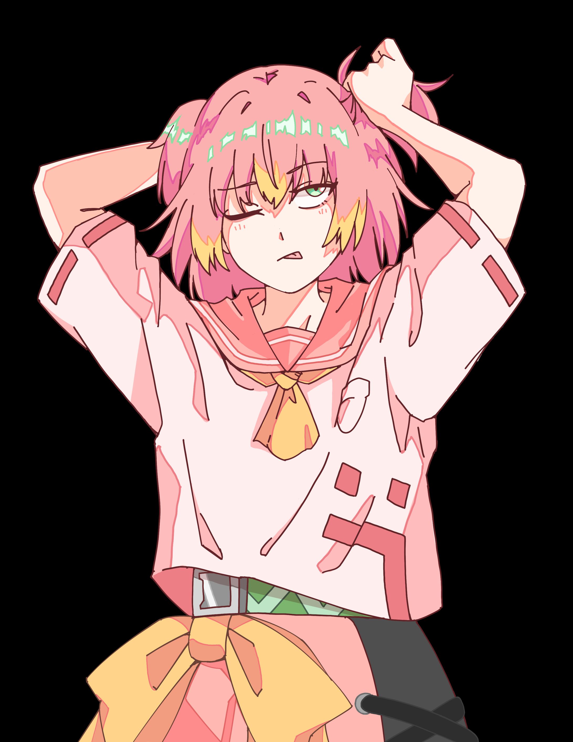 晴山かぐらチェキ風カード　髪結-1