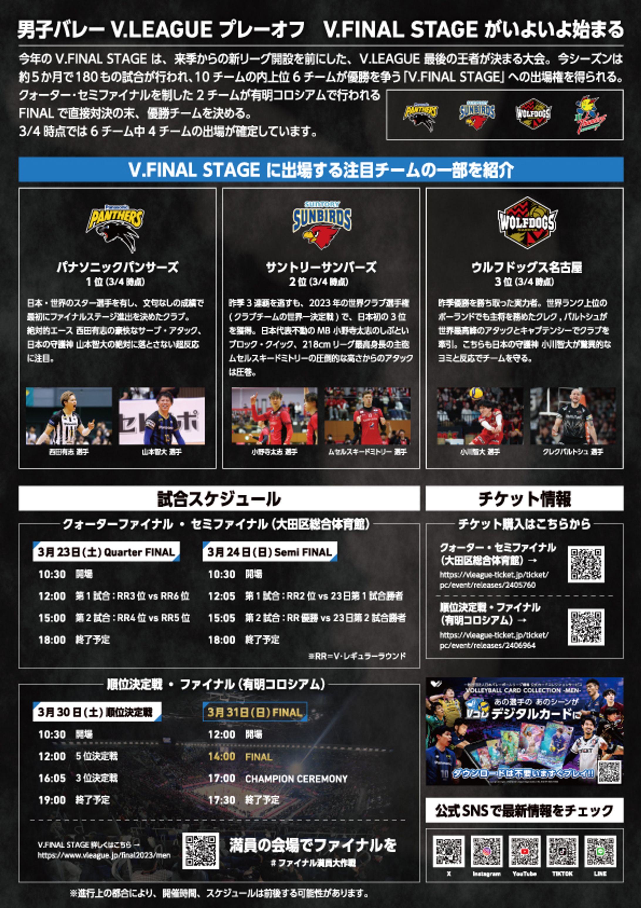 V LEAGUE：V LEAGUEファイナルステージ告知チラシ-1