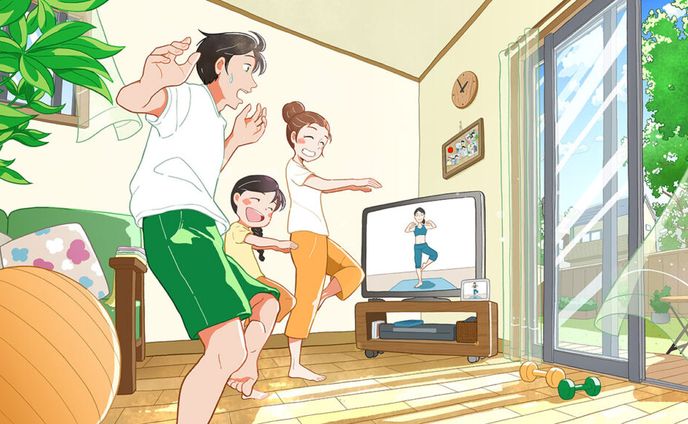 オンラインフィットネス「いえフィット」イラスト制作
