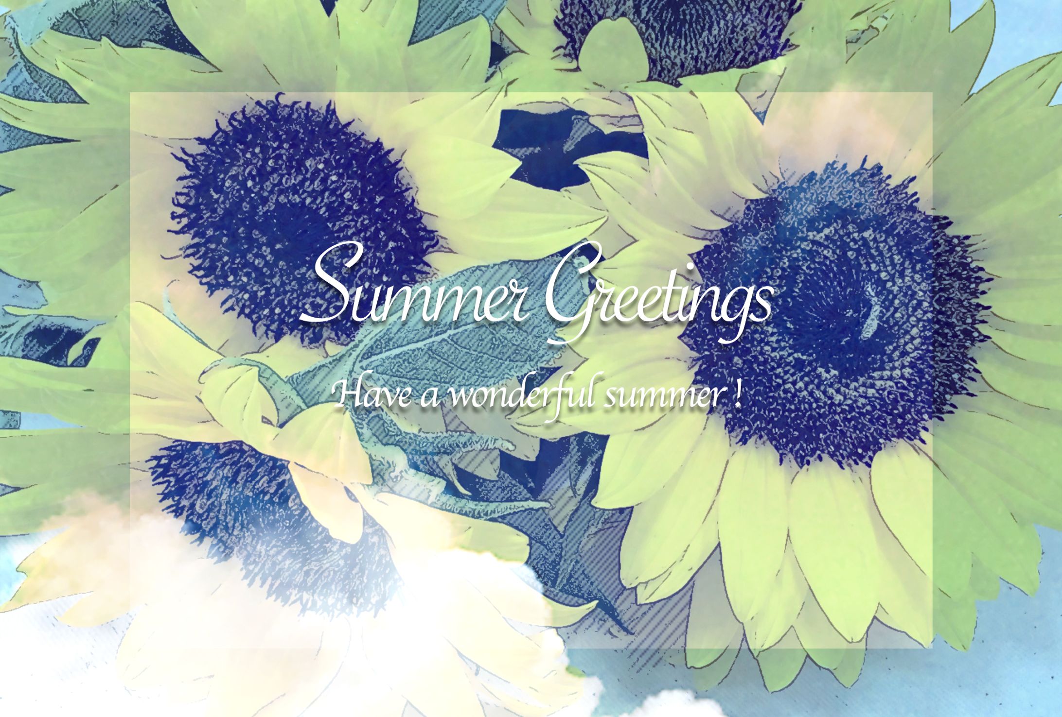 Summer greetings ひまわり（写真加工）-1