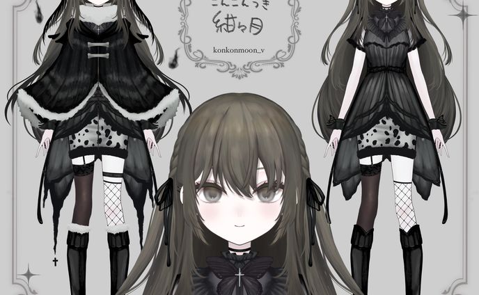 紺々月　Vtuber デザイン