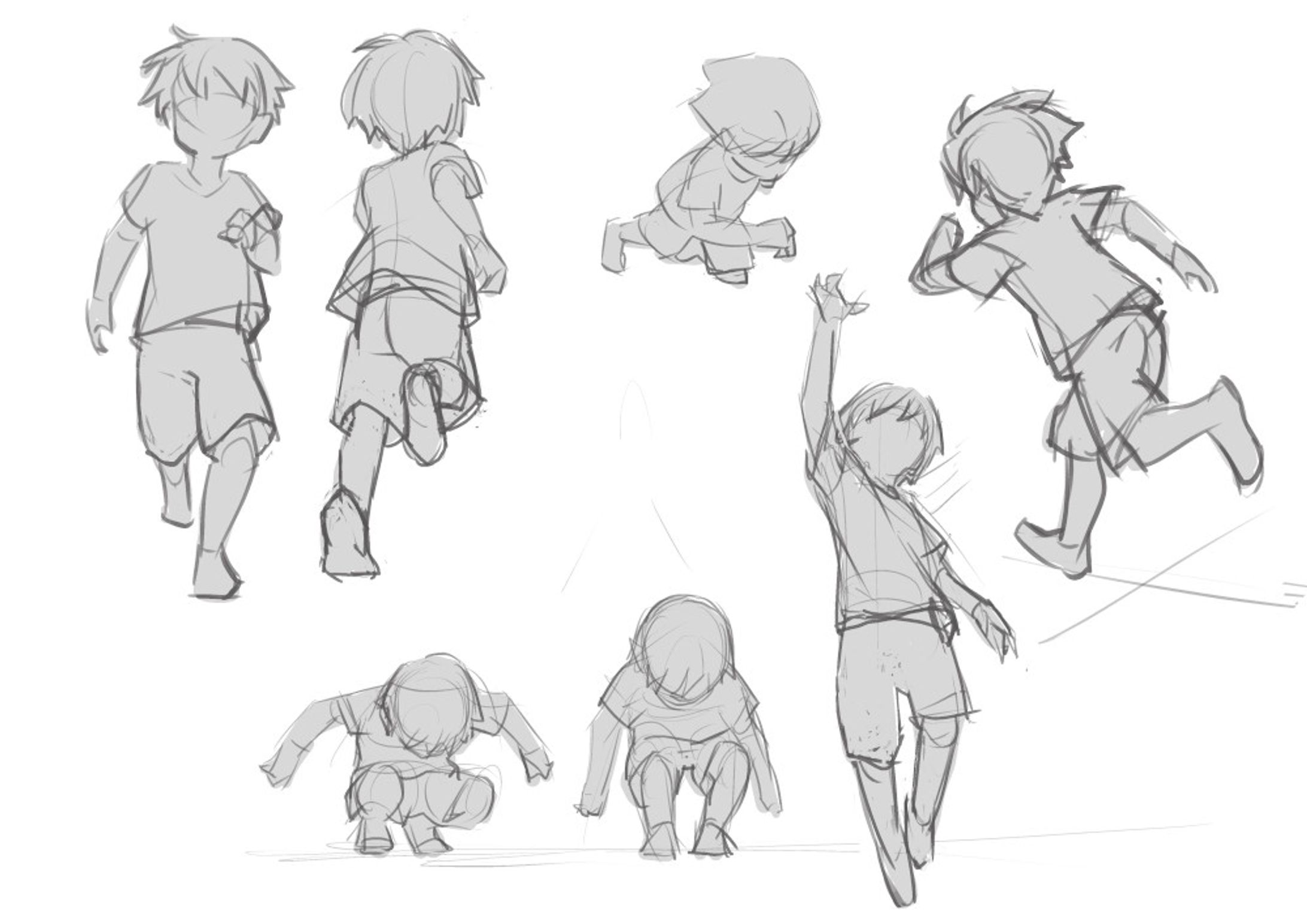 少年の走りジャンプ-練習絵-1