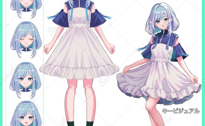 Vtuber立ち絵+パーツ分け(女の子)