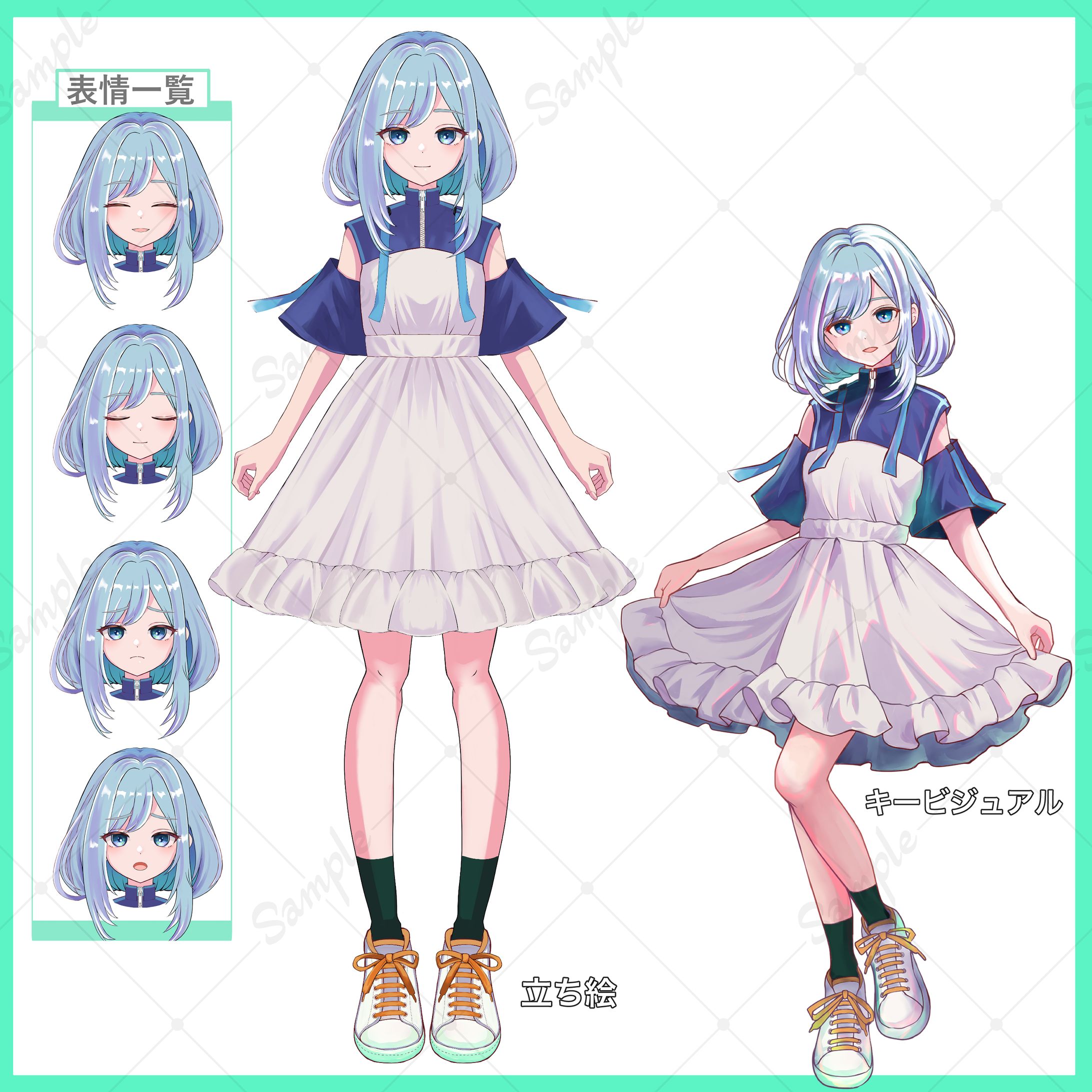 Vtuber立ち絵+パーツ分け(女の子)-1