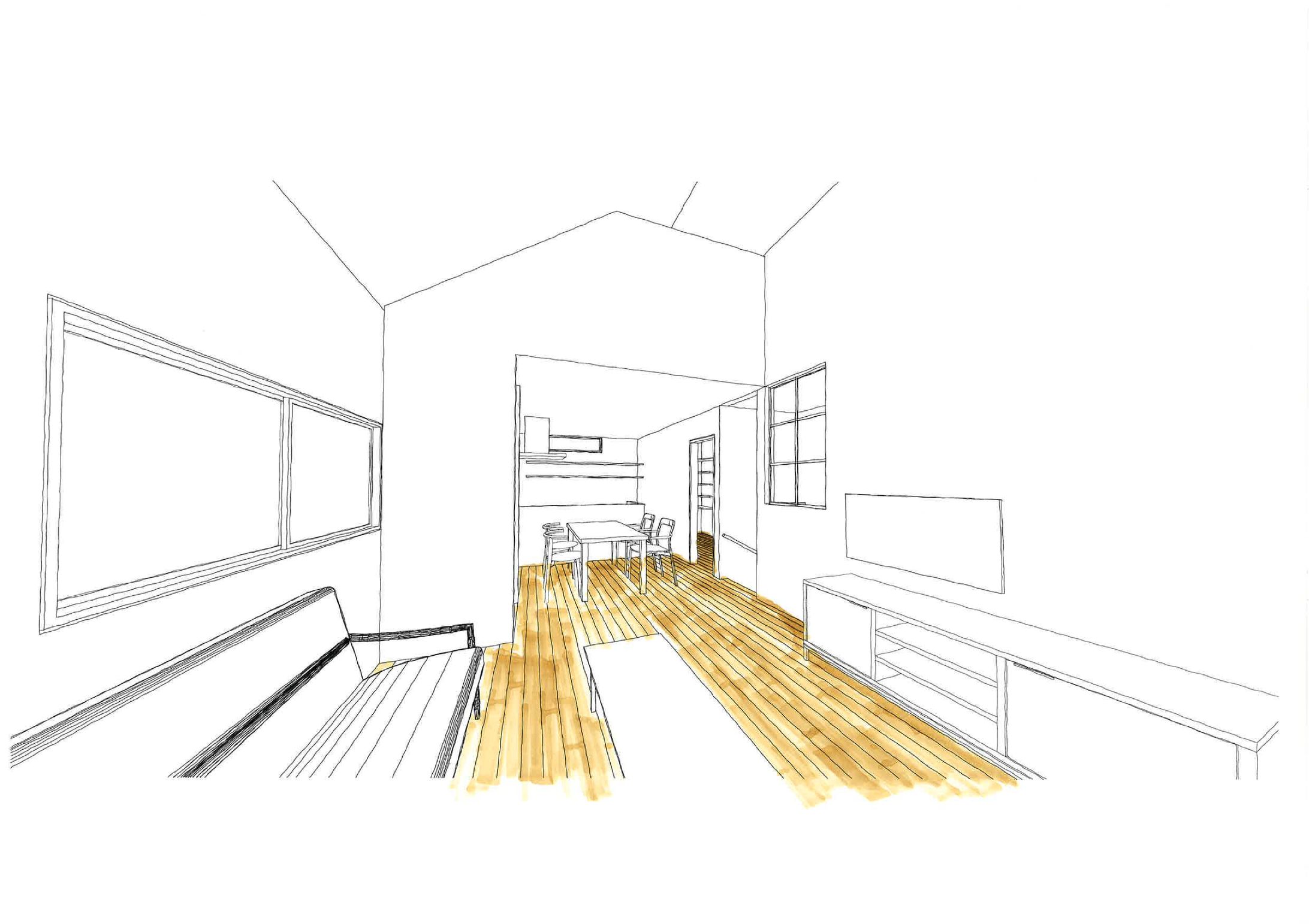 【内観パース】戸建てリノベーション-1
