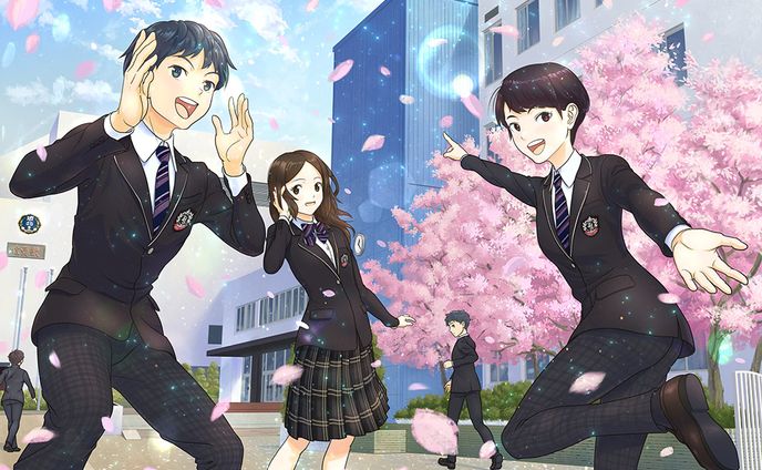【お仕事】  学校制服メーカー・吉善商会様で使用するイラストを担当いたしました。