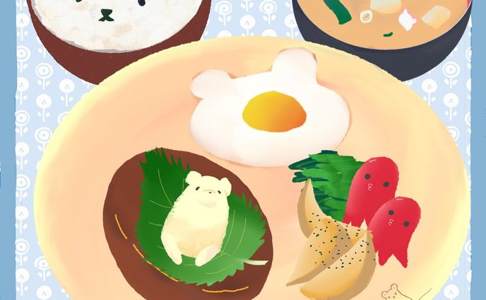 和風ハンバーグくまセット