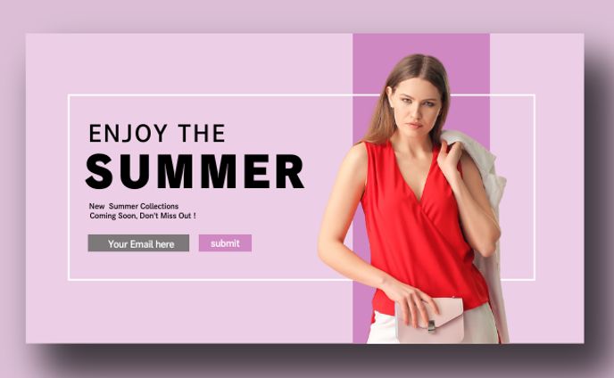 夏の新作ファッション告知バナー（ECサイト向け）