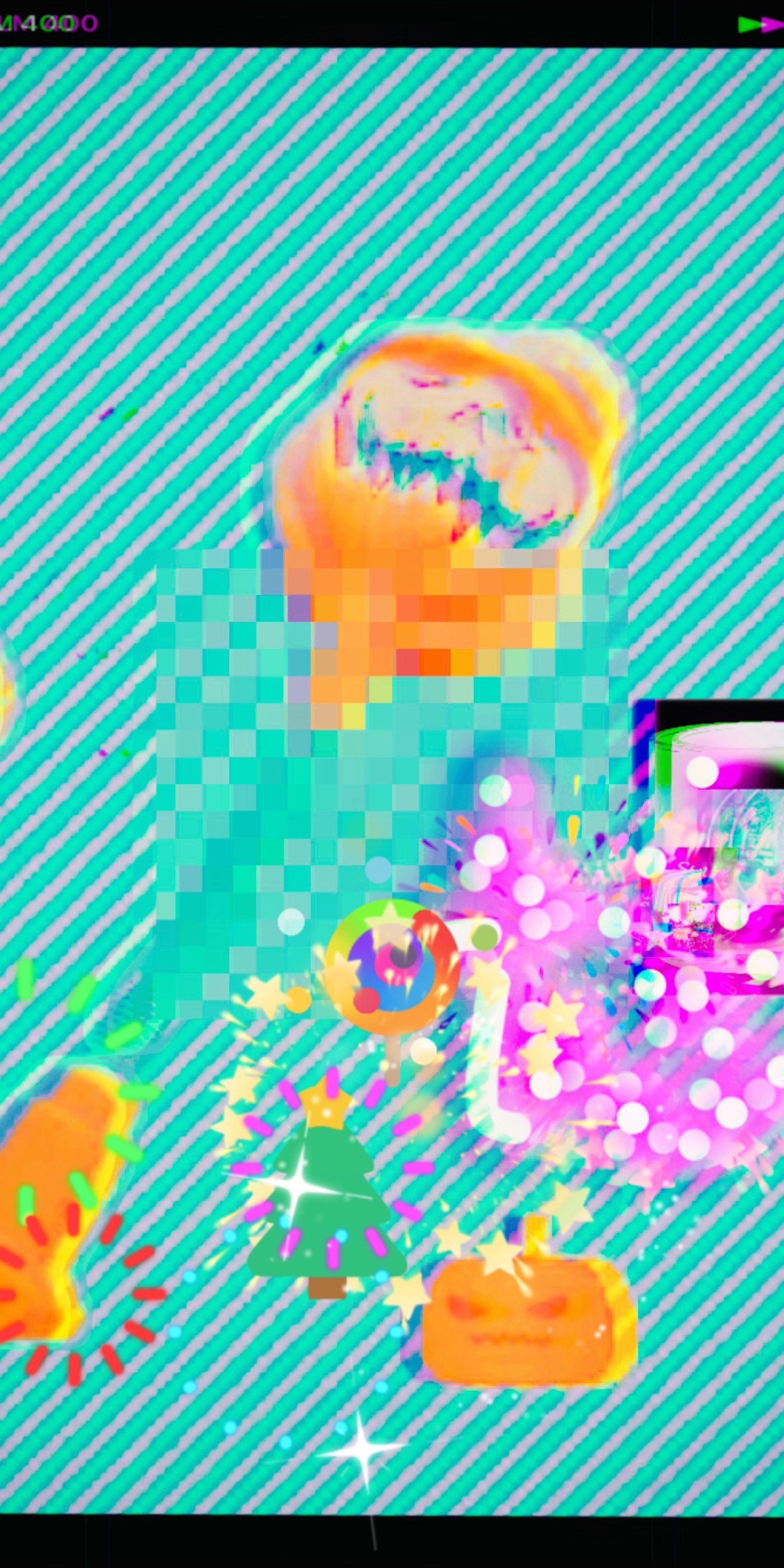 華やかでハロウィンなクリスマス風の写真風加工イラスト-1