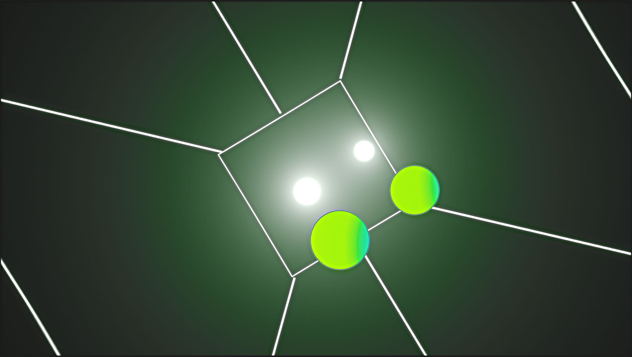 トンネルを進み、抜けた先から何かがこちらへ向かってくるように配置。次のカットで白円が向かってくる事を先に見せておくため。ショック緩和のために意図して配置。