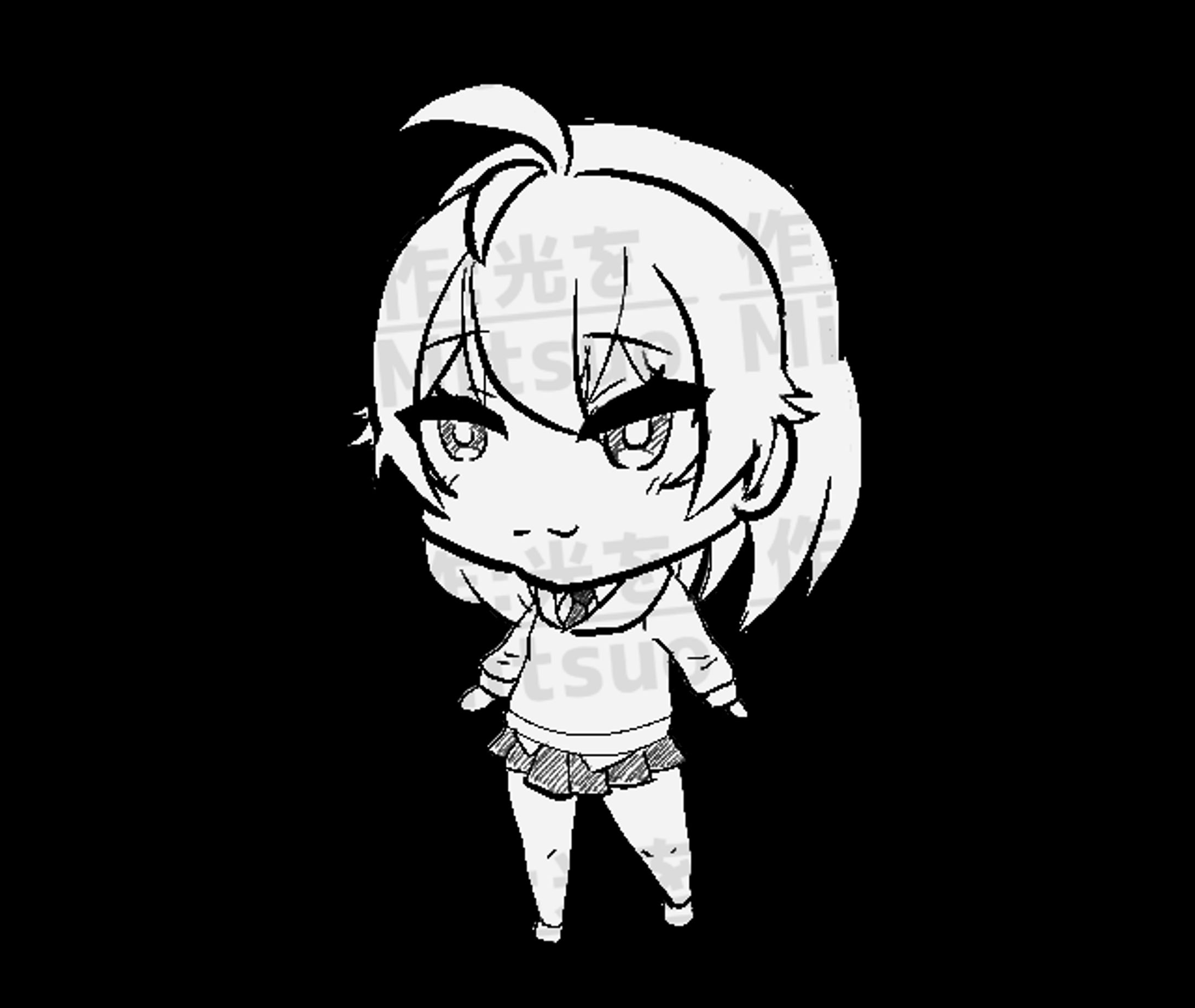 不動乃うの立ち絵ラフ画-1