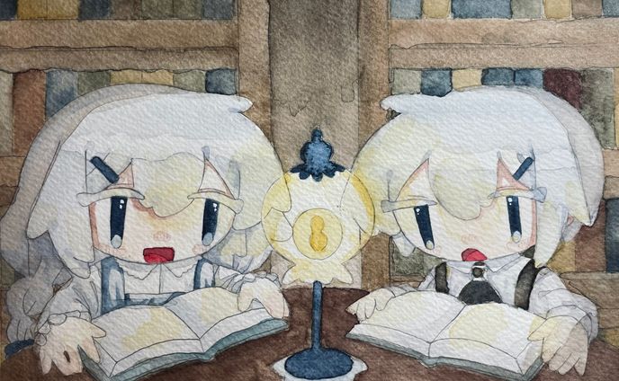 夜、書斎にて。