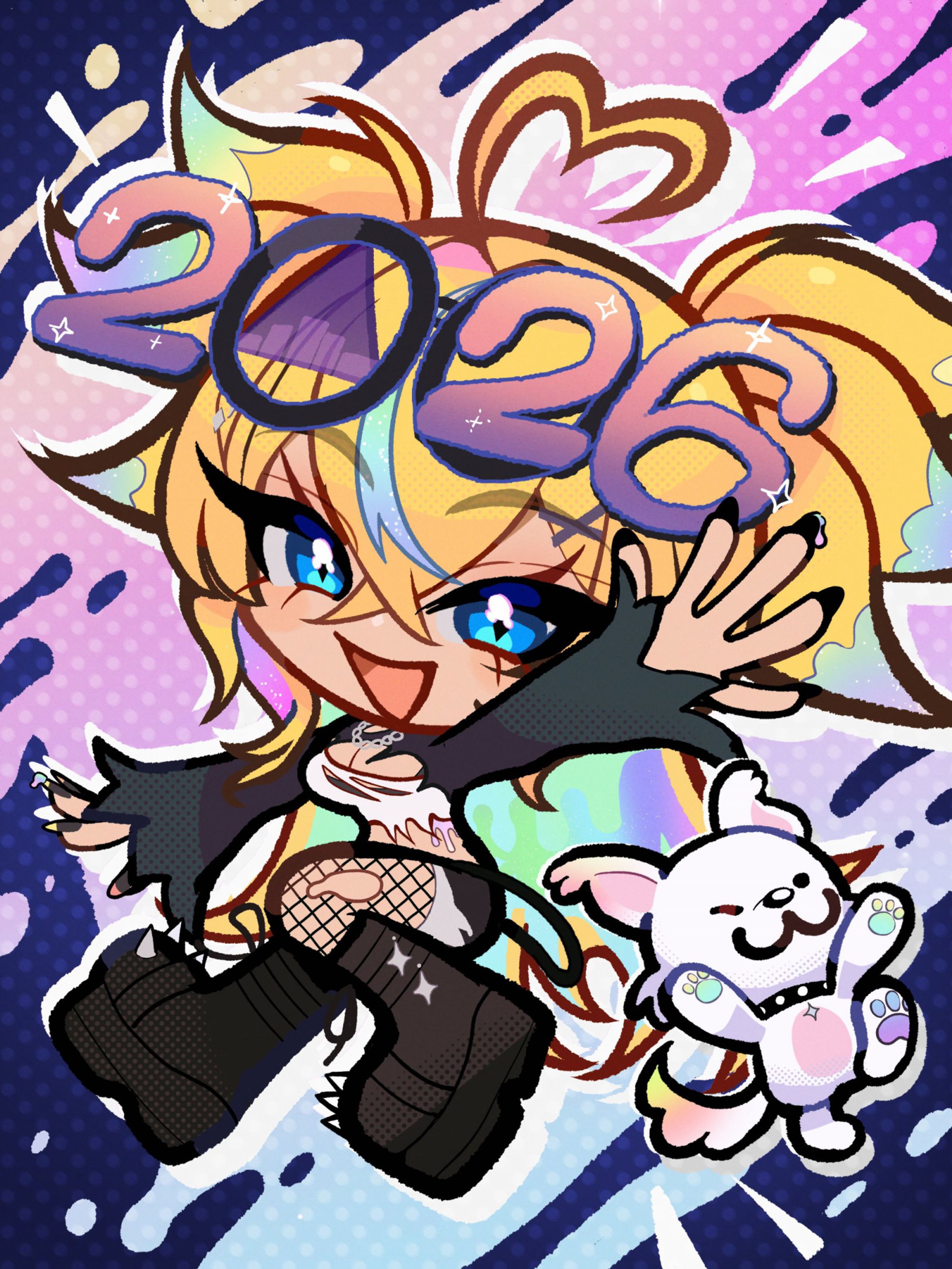 VTuber New model Arielle｜Chibi Fanart  新モデルArielle｜SDイラスト ファンアート-1