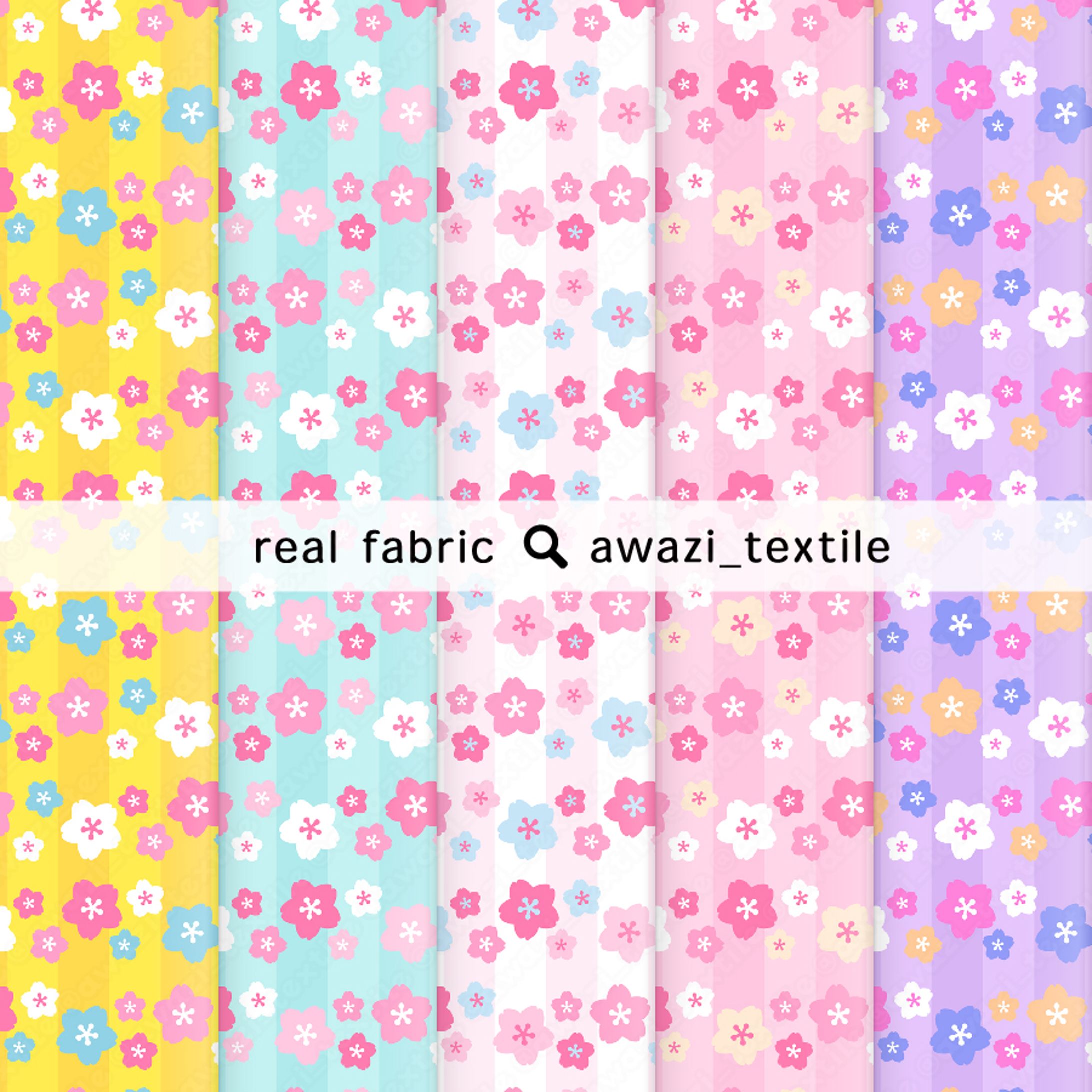 うっすらストライプが入った桜柄-1