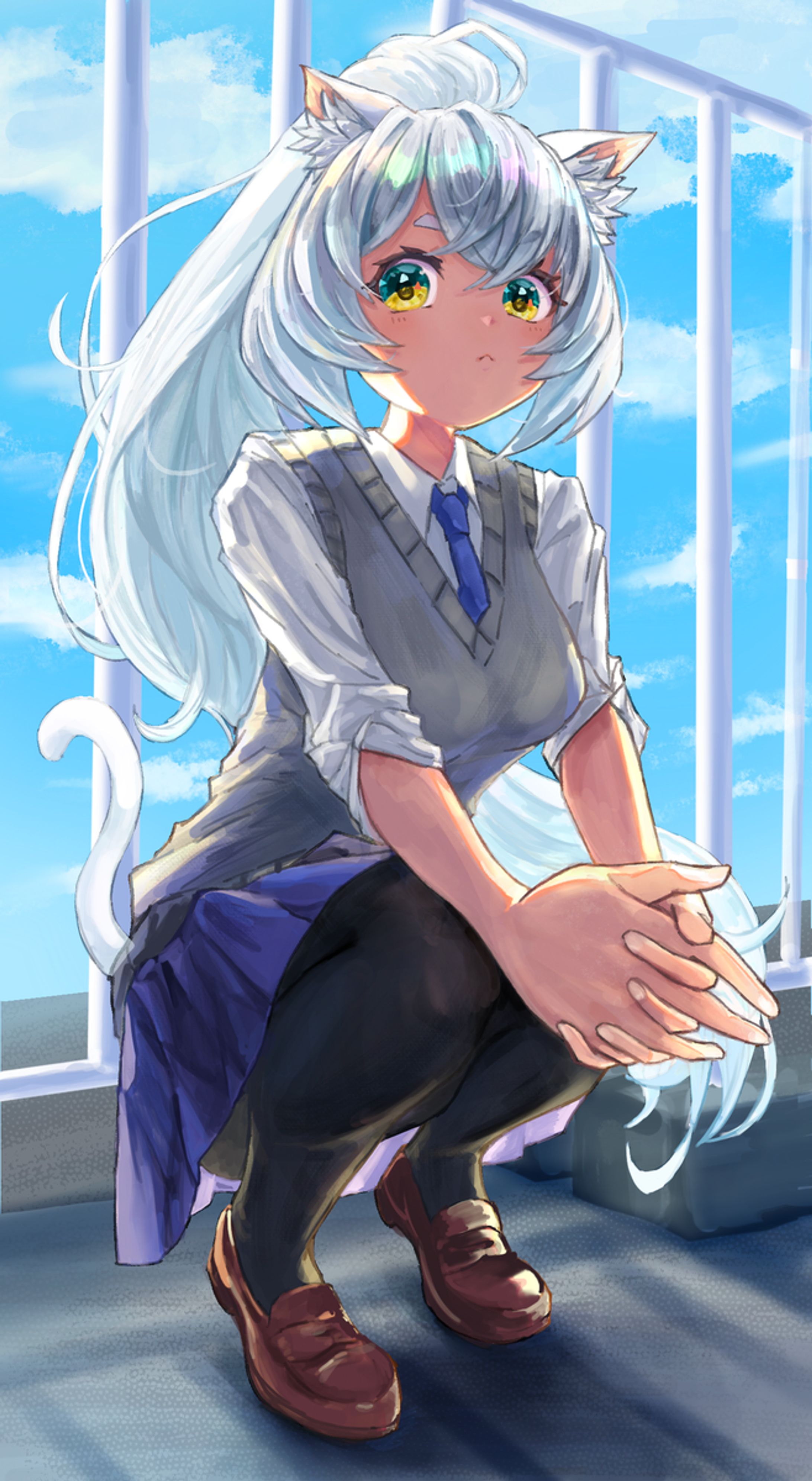 屋上とケモっ子-1