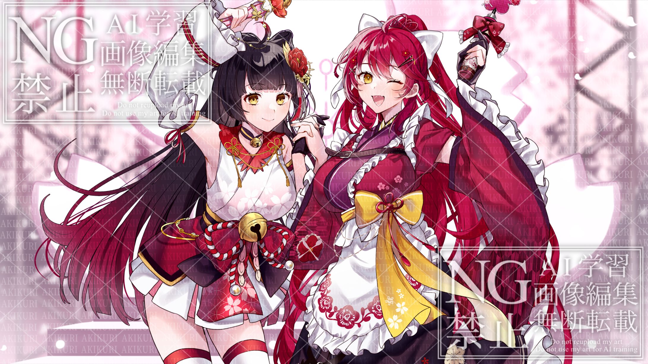 【１枚絵・立ち絵】キービジュアル/御神楽すずめ様・早乙女あずき様-1