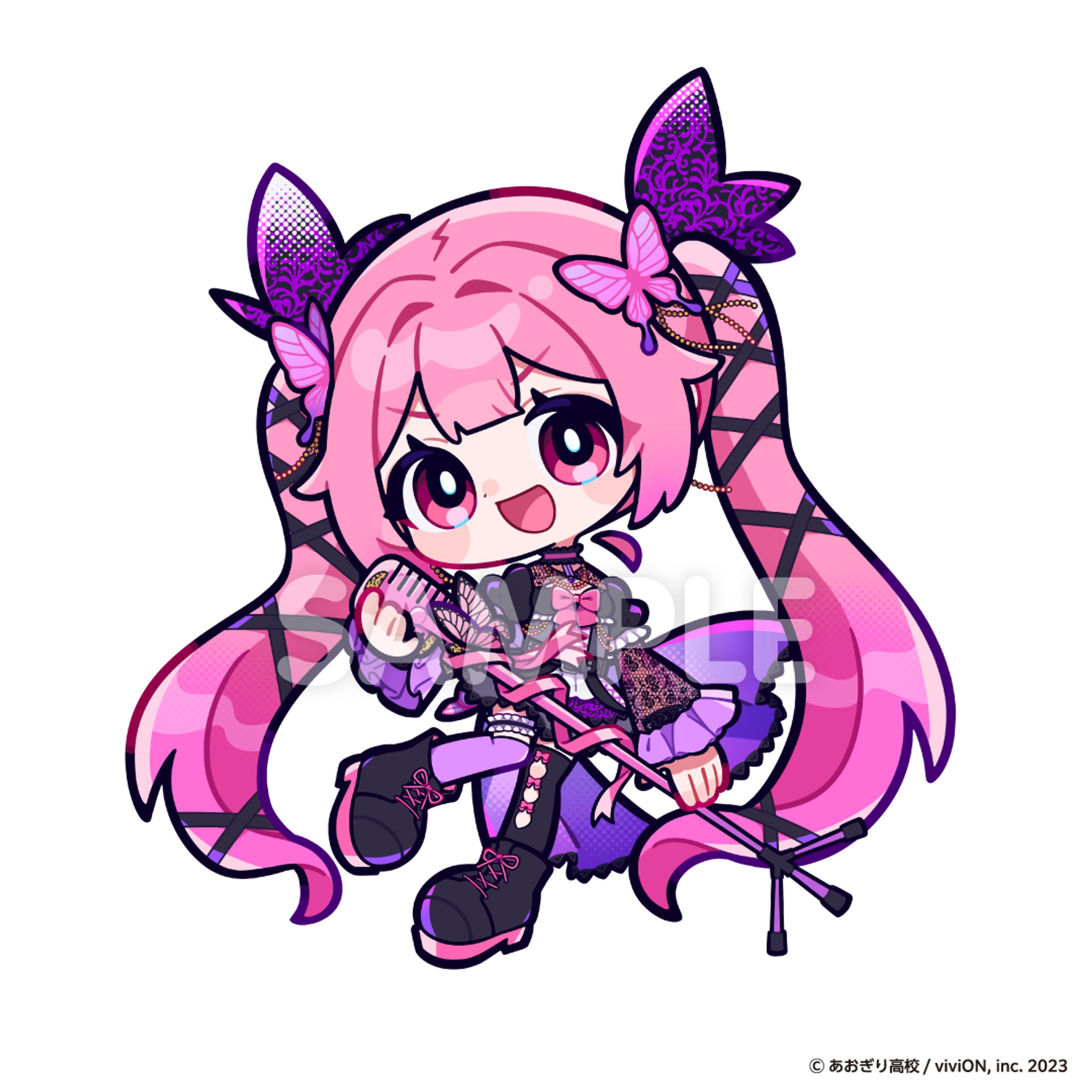 【works】あおぎり高校 千代浦蝶美様「5th ANNIVERSARY ～Beyond the Future～」ミニキャライラスト-1