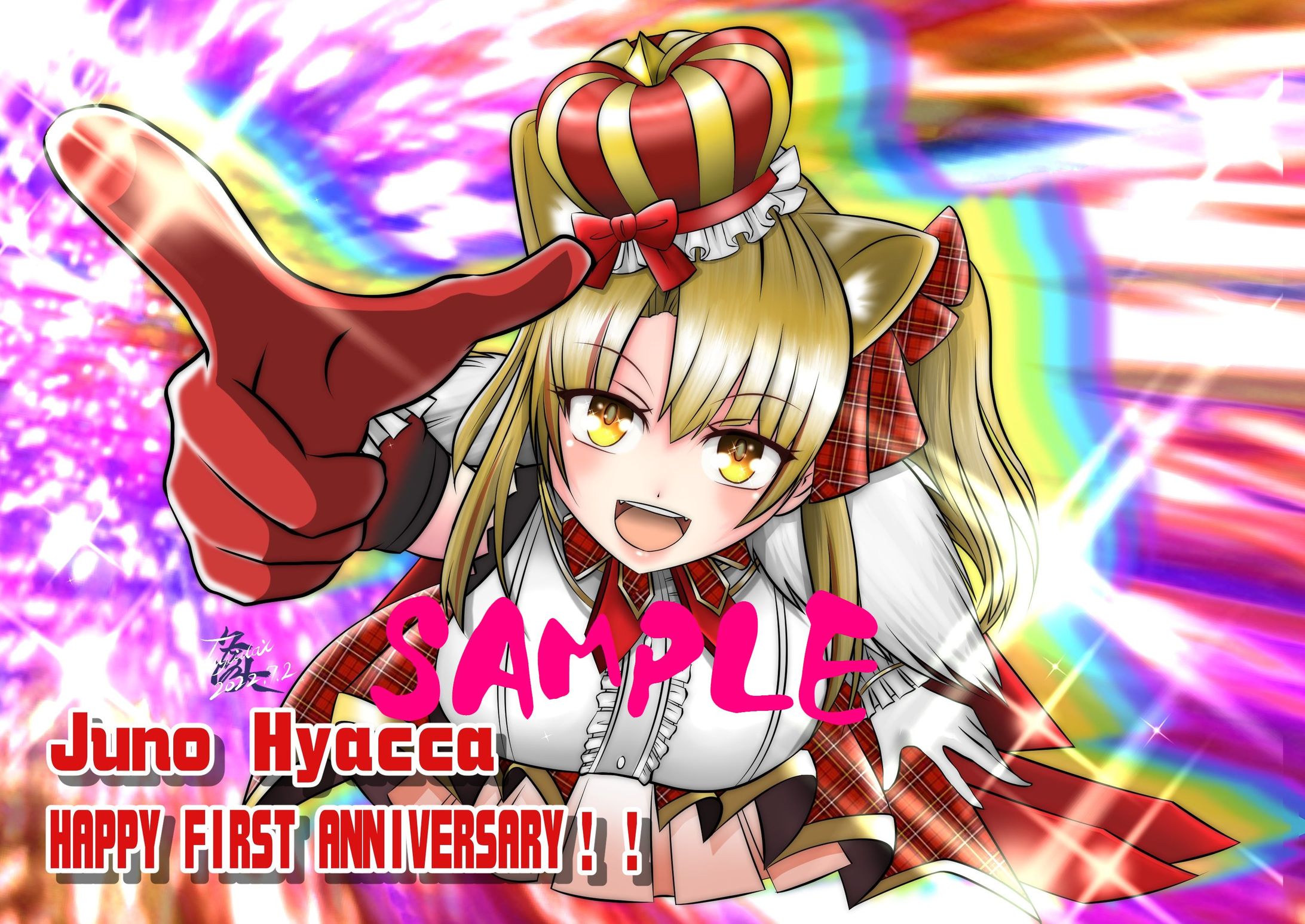 Vtuber　百花ジュノ　1周年記念イラスト-1