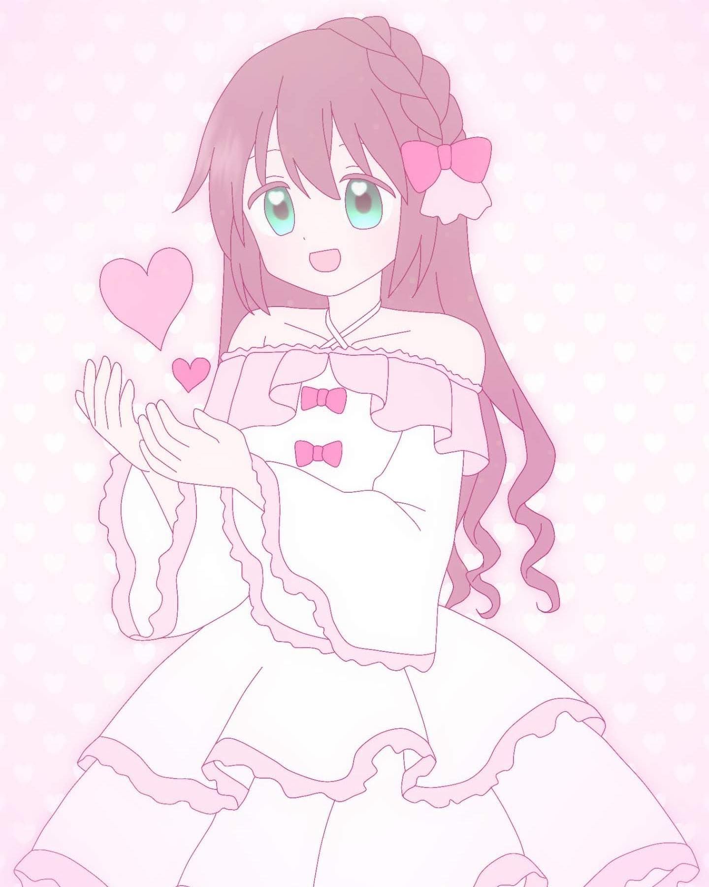 ピンクハートちゃん💕 #イラスト #お絵描き #illustration