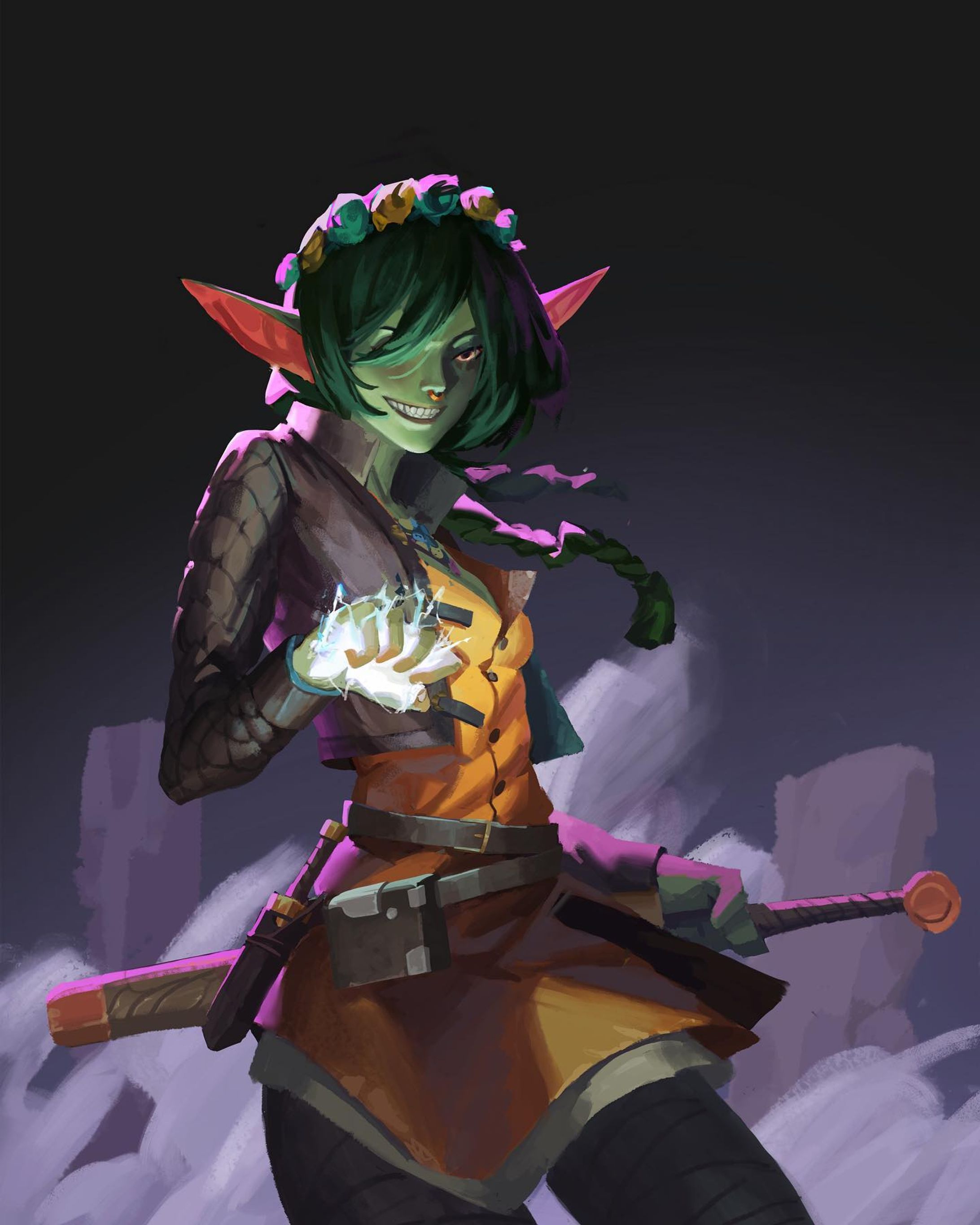 Recent character painting I made on ipad  #dndcharacter #dungeonsanddragons #digitalpainting #illustration #procreate #2dart-1