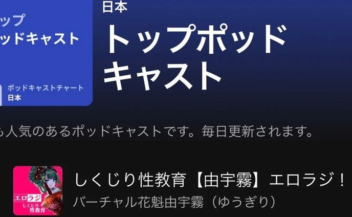 SpotifyPodcast日本チャート１位になりました