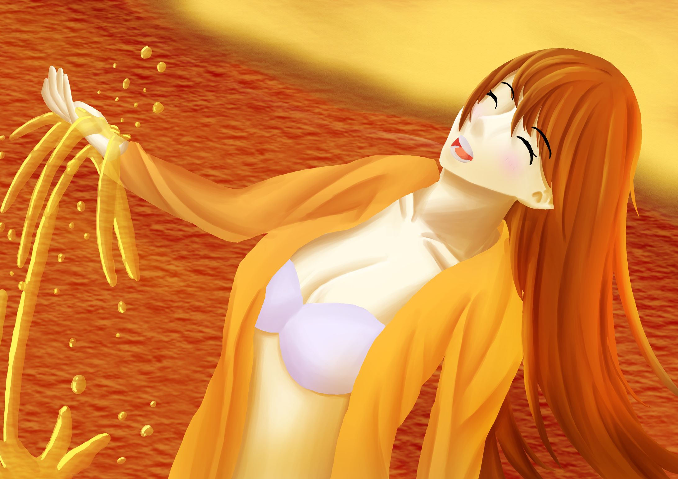 海で遊ぶ女性-1