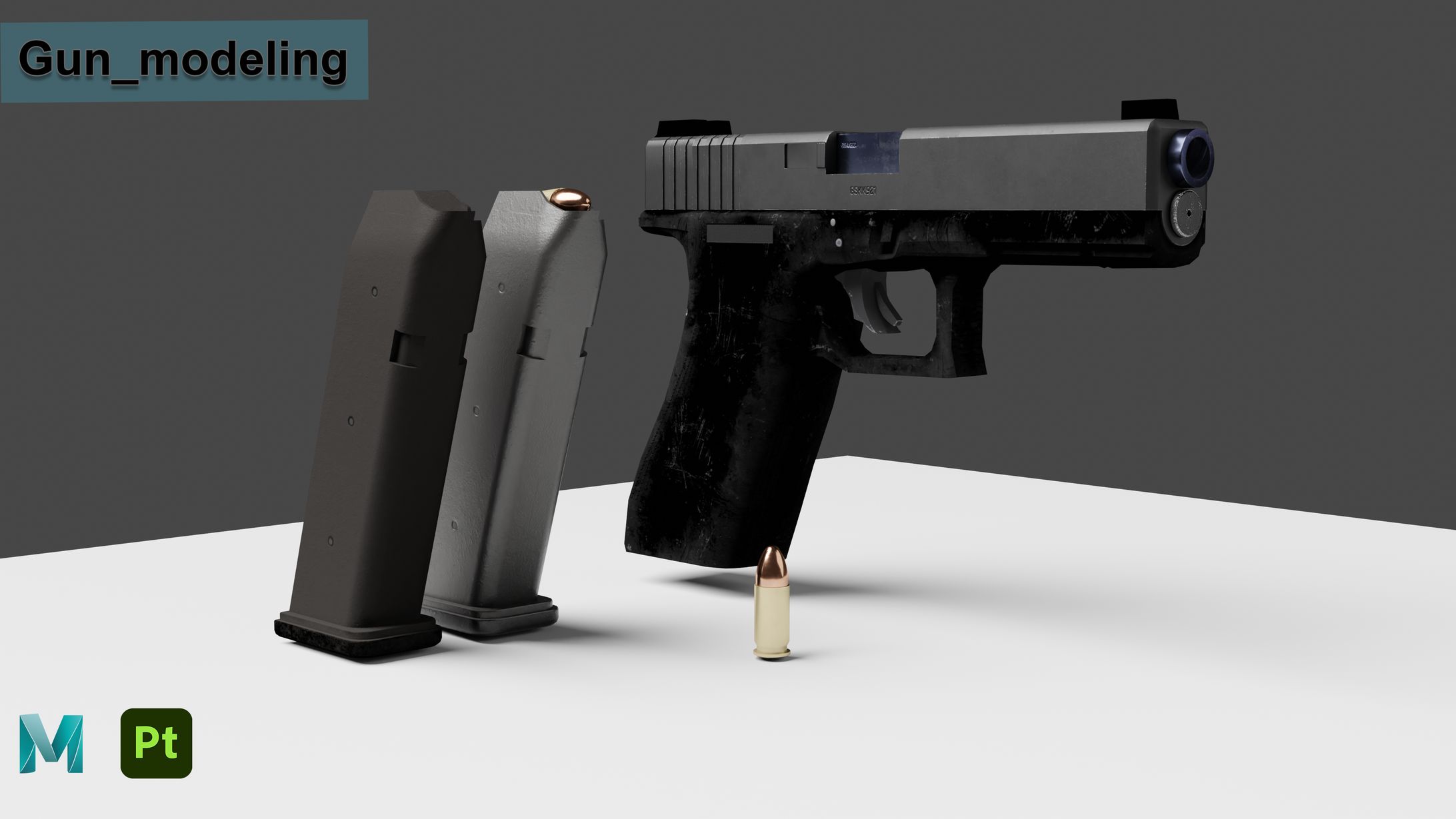 銃のCGモデル-1