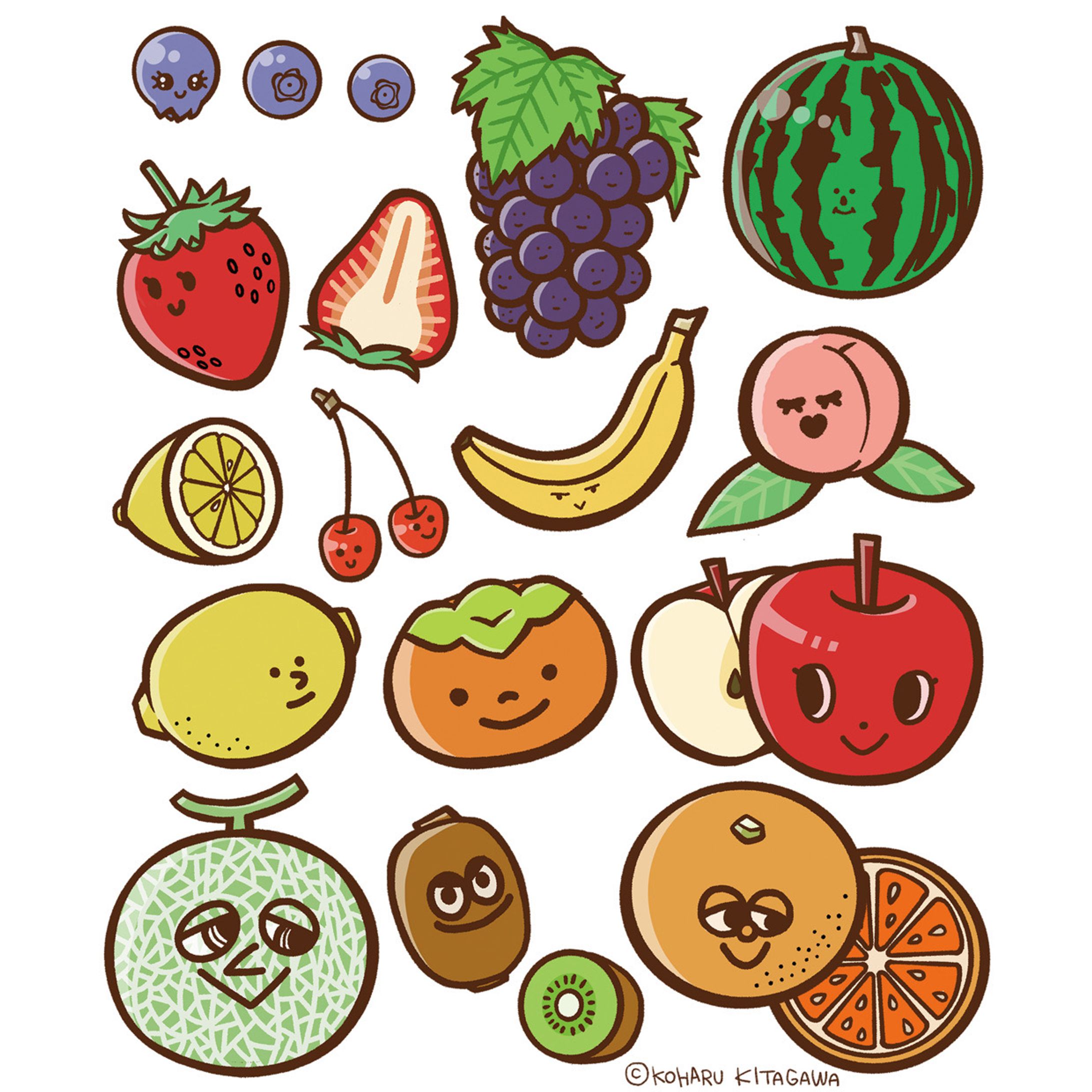 グッズデザイン「フルーツ大集合」-1