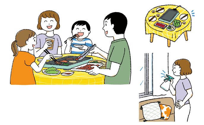 オレンジページ 2024年8月号　「おうち焼肉を楽しむコツ」イラスト