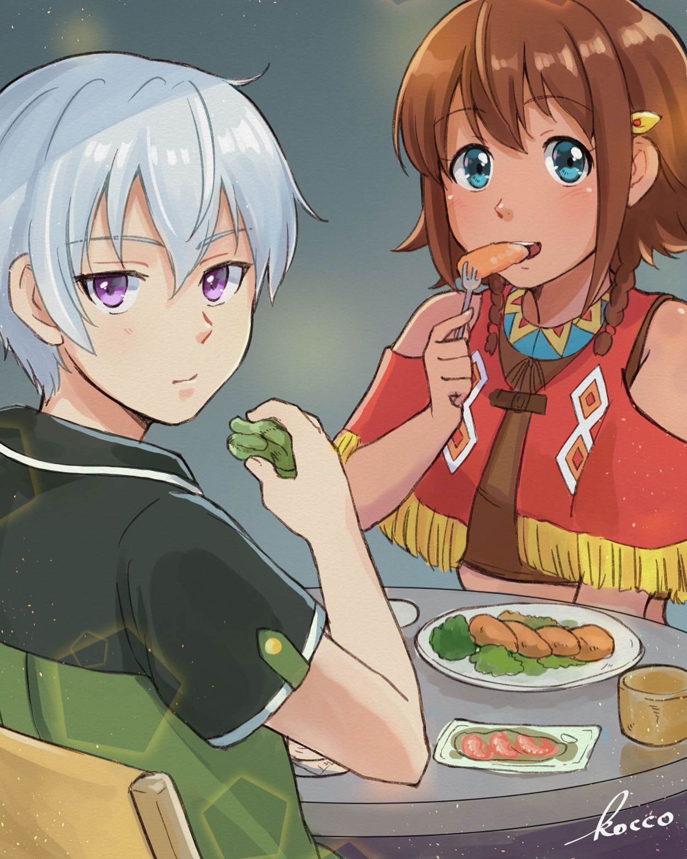 翠星のガルガンティアより、レドとエイミー☺️🍽
Gargantia on the Verdurous Planet🌏⛵️

#イラスト #翠星のガルガンティア #illustration #illustrationartists #gargantiaontheverdurousplanet-1