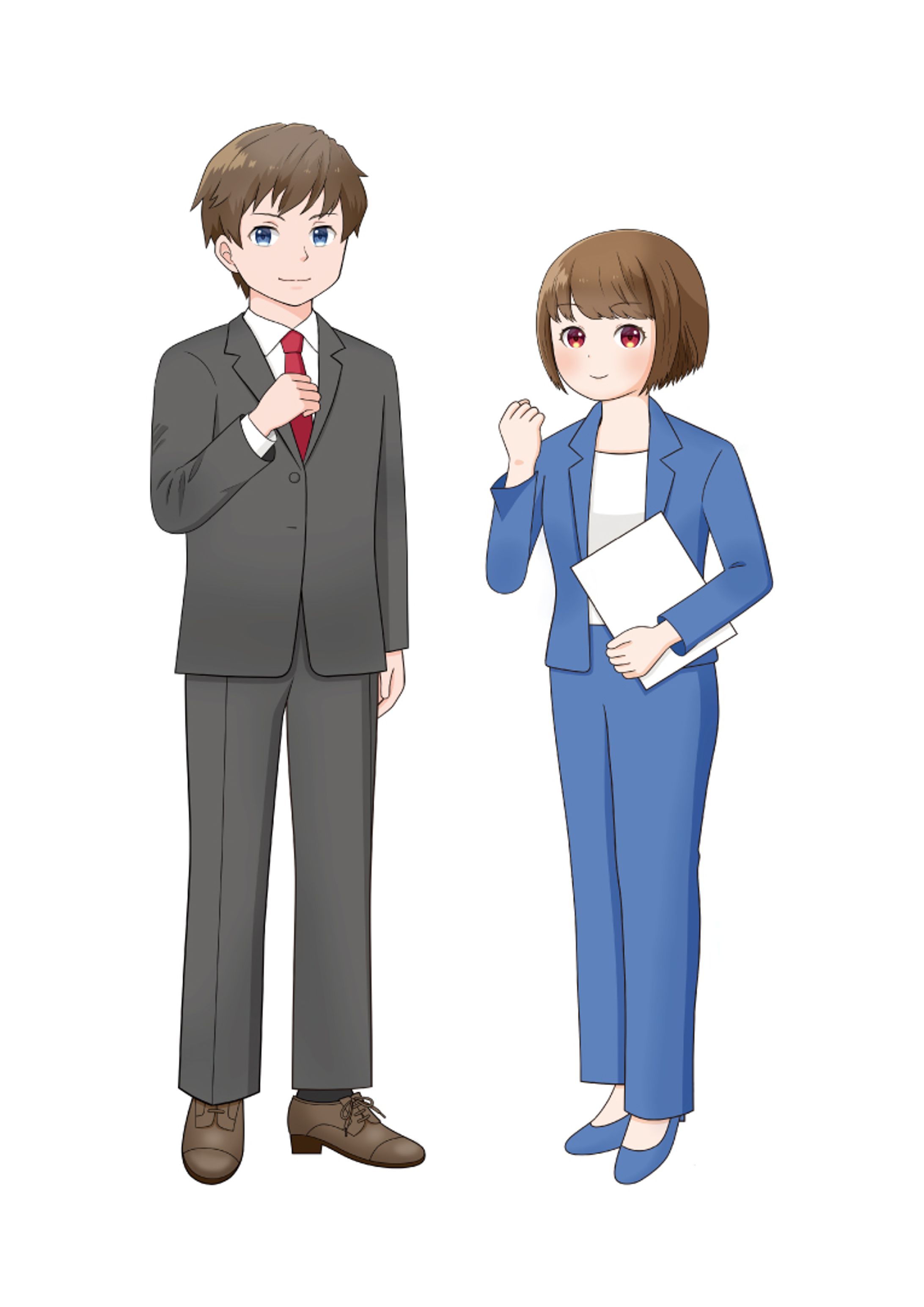 スーツの男女イラスト　2023年4月制作-1
